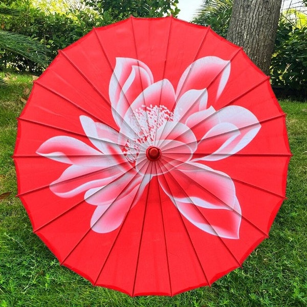 Bridal Red Silk Umbrella Chinese Style Hanfu Women Umbrella Bridal Silk Parasol Oil Paper Umbrella