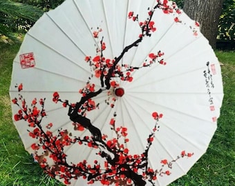 Parapluie pour femmes en soie fleur de cerisier japonais parapluie de danse vintage en soie parapluie décoratif de Style chinois