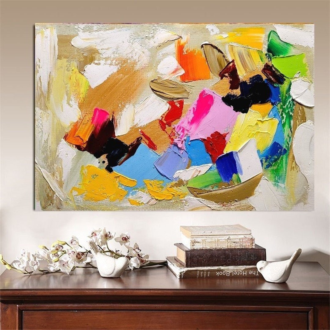 EXTRA LARGE MODERN Wall Art Abstract Oil Painting on Canvas Impasto ...