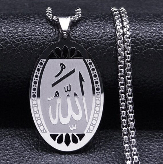 Muslim Islamic Quran Allah Stainless Steel Necklace f… Gem