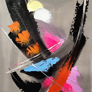 EXTRA LARGE MODERN Wall Art Colorful Abstract Oil Painting on Canvas ...