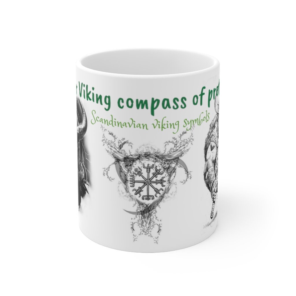 Vegvisir Viking Boussole de Protection - Symboles Vikings Scandinaves Tasse en Céramique Vikings Rag