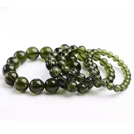 8 10mm Natural Green Gem Moldavite Aerolite Czech Crystal Stone