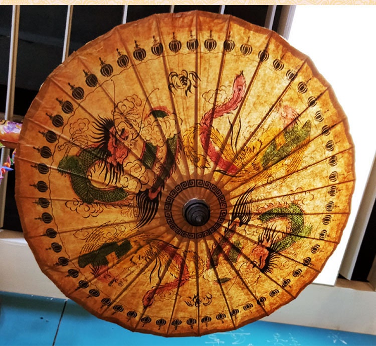 Papier à L'huile Fait La Main Parapluie Ethnique Antique Style Chinois Décor Photo Props Qipao Hanfu