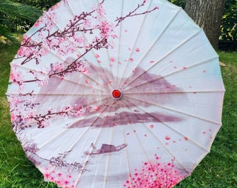 Silk Women Umbrella Japanese Cherry Blossom Silk Vintage Dance Umbrella Decorative Chinese Style Umbrella