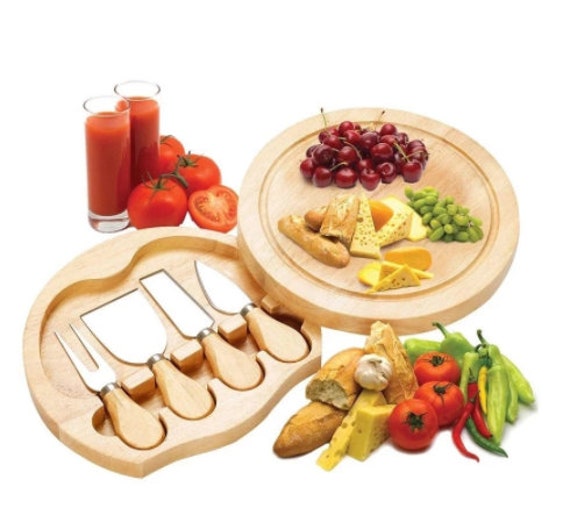 Kit Couteau Au Fromage - Poignée de Tiroir en Bois -Planche à Découper Ensembles Cuisson Cuisine Aci