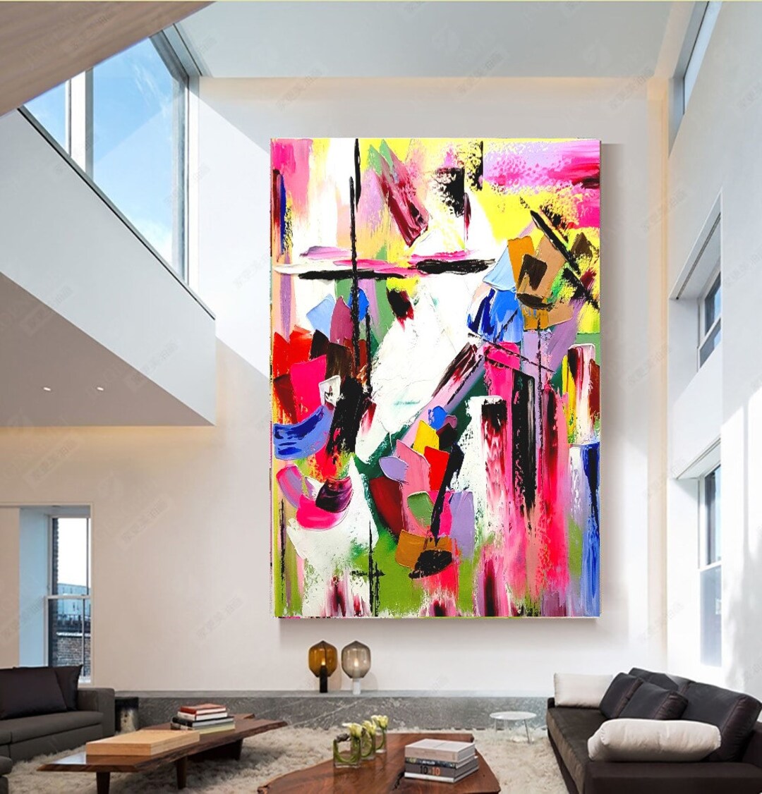EXTRA LARGE IMPASTO Wall Art Abstract Oil Painting on Canvas Textured Modern Painting for Living