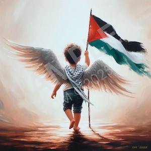 Palestinian Angel Child | Gaza Tribute Printable Art | Original by Carolyn Moussa