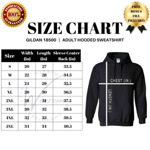 Gildan 18500 Size Chart, Gildan Chart, Gildan Size, Gildan Sizing ...
