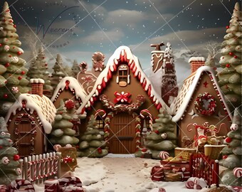 Noël Décoration Toile De Fond 7x5FT, Fond De Photographie De Bonhomme De Neige Et Arbre De Noël, Joyeux Noël Toile - Maison