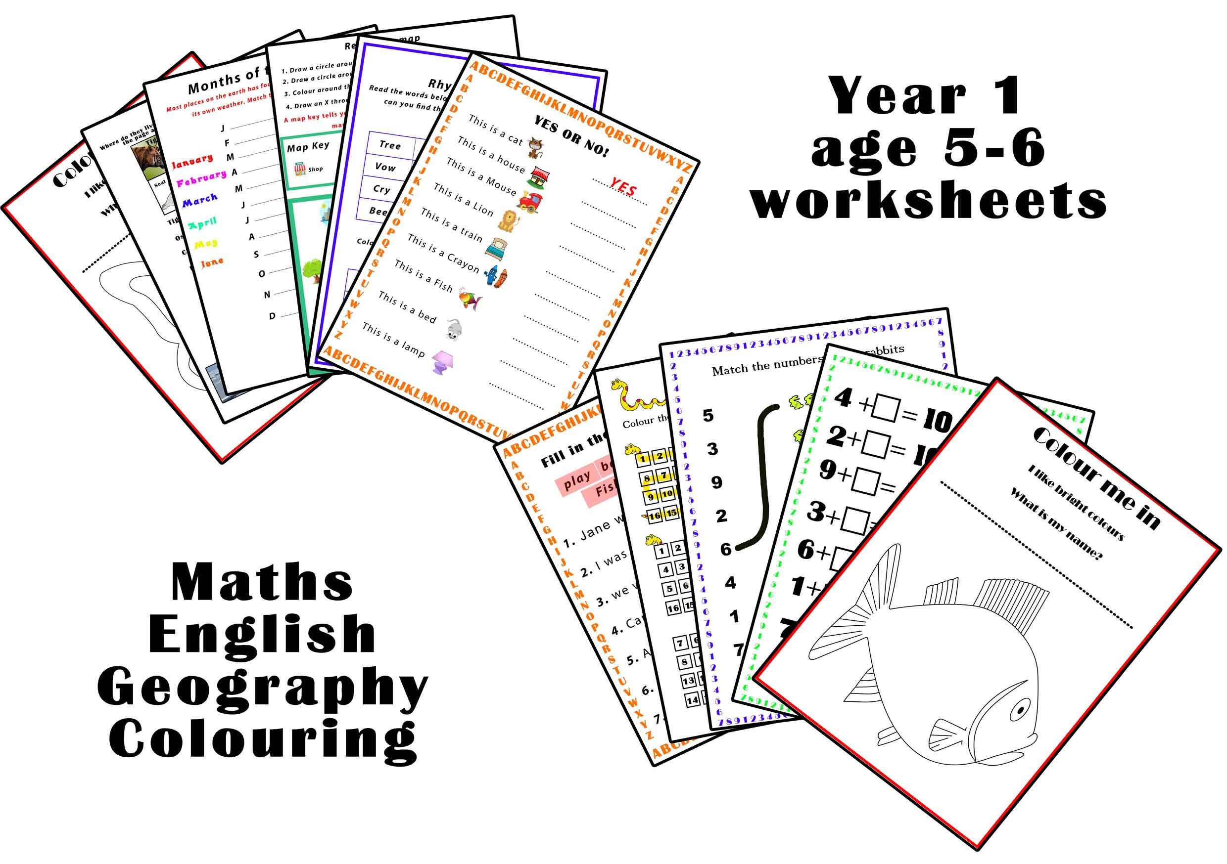 Printable Year 1 worksheets for children aged 5 to 6 | Etsy