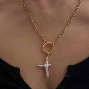 Pearl cross necklace