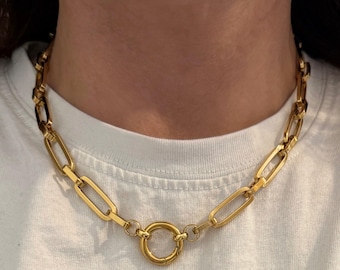 Gold Tone charm holder chain