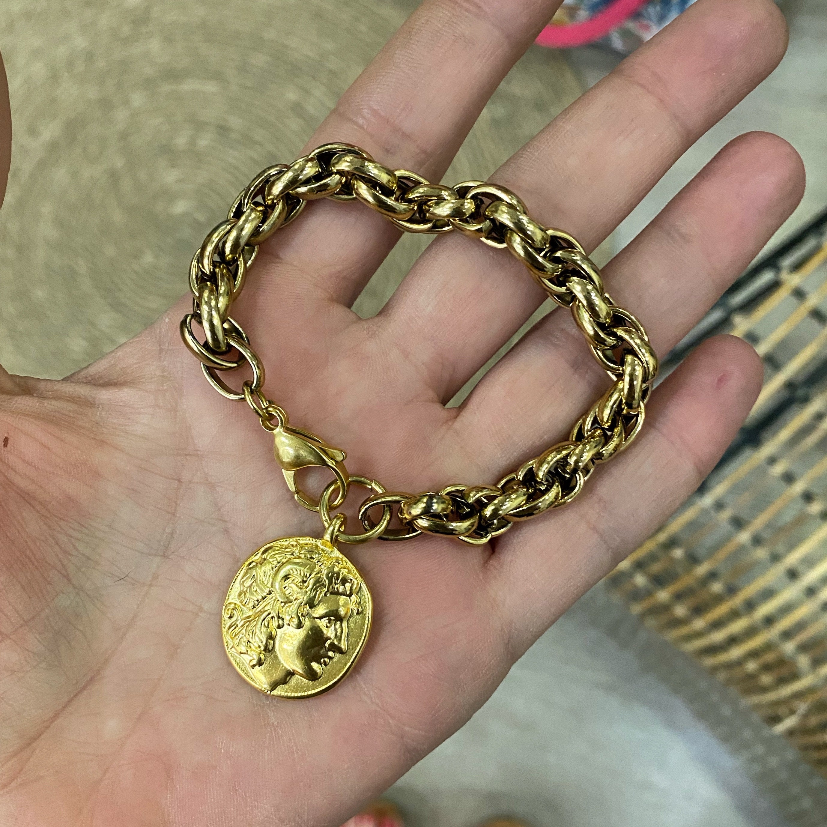 Coin Bracelet With Ancient Greek Replicas in Sterling Silver