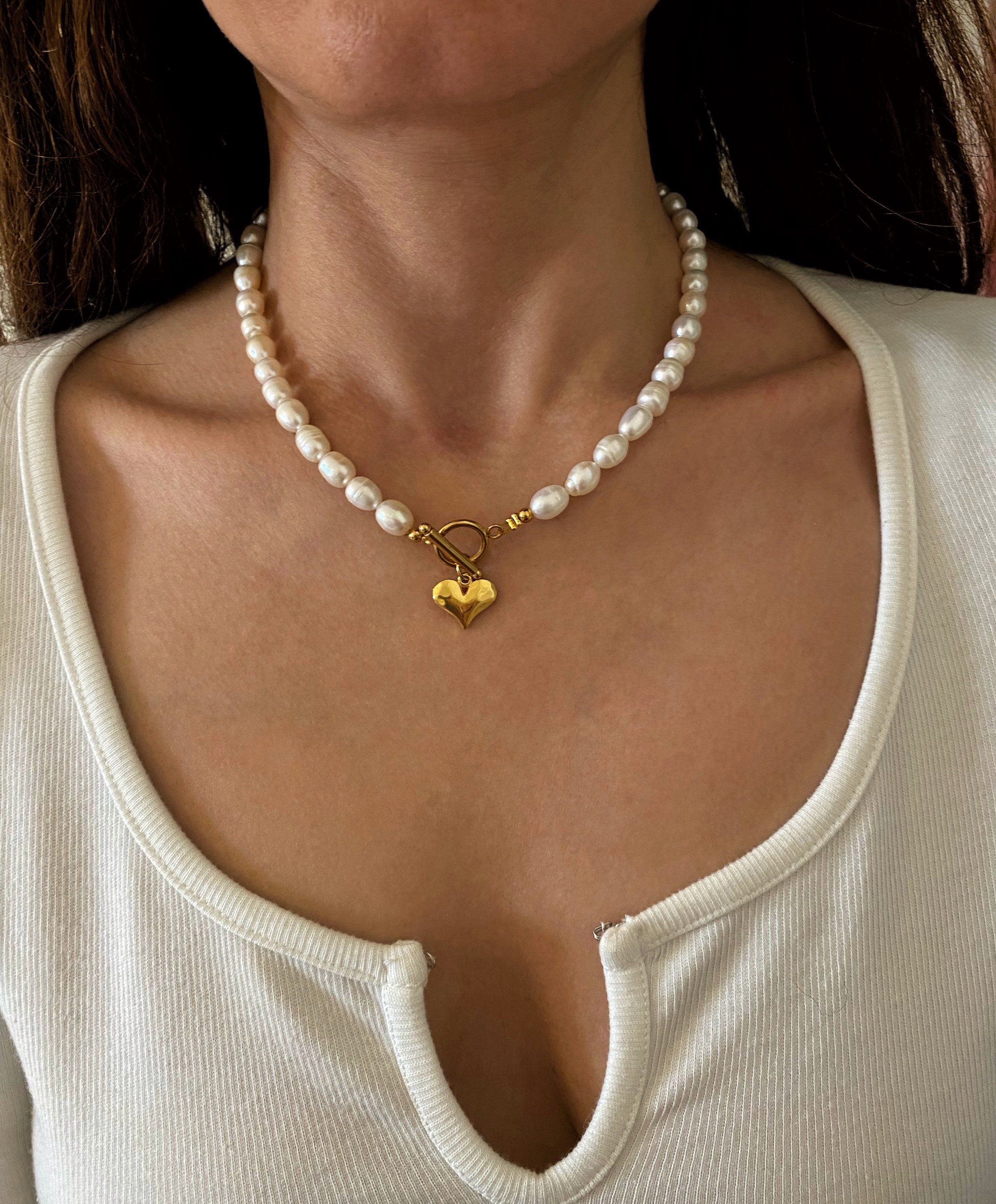 Open Heart Pearl Necklace/Bracelet – Rose Jewelry Store