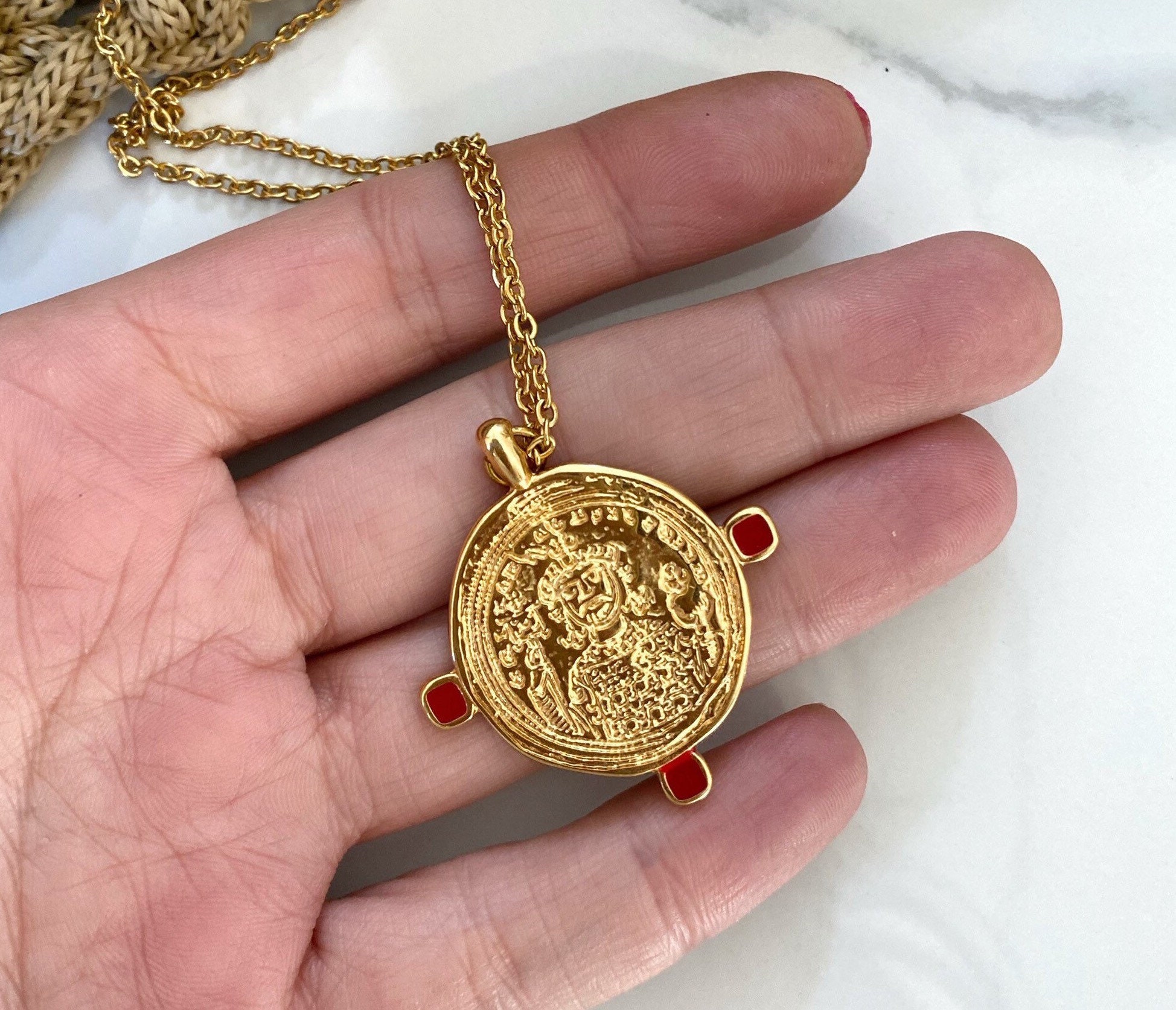 Large coin necklace deals