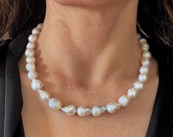 Baroque pearl necklace, bridal jewelry, island wedding jewelry, real pearl necklace, classic pearls necklace, Valentine’s Day gift