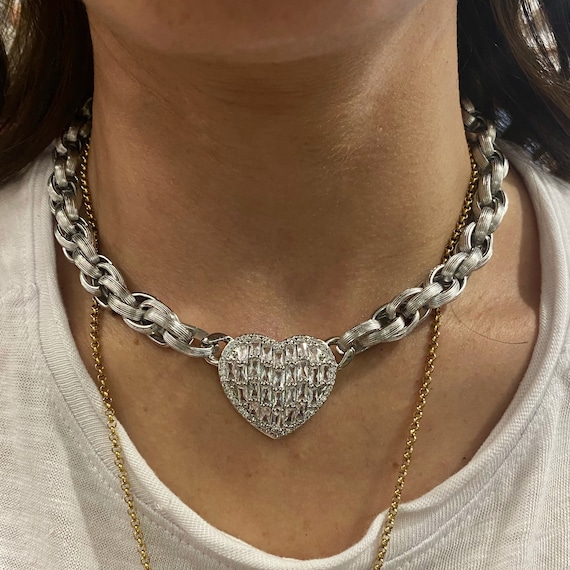 Chic Enamel Moon Pendant Crystal Ball Chain Choker Necklace Set