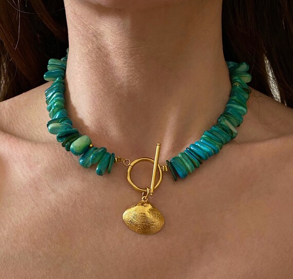 Shell Necklace Turquoise Shells Necklace Mermaid Core Serincore