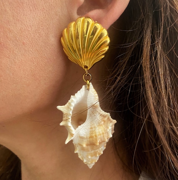 Clam shell hoop earring gold plated | Wildthings Collectables Official  Store – Wildthings_collectables