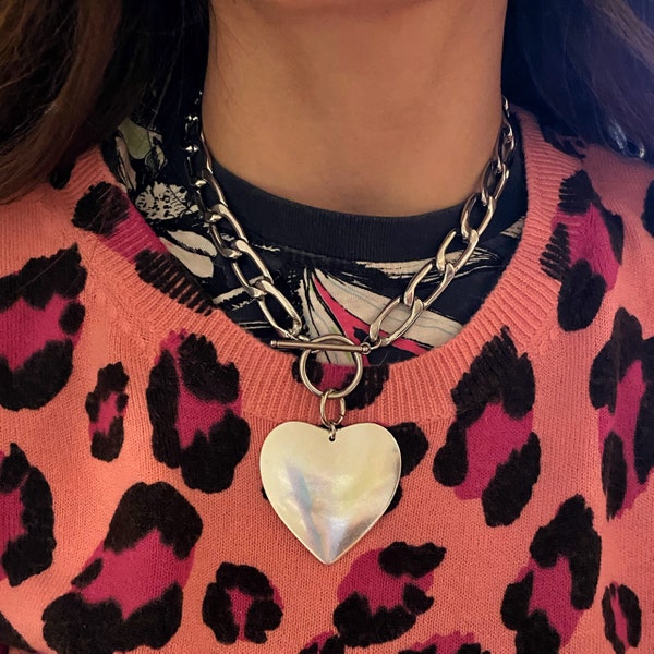 Puff Heart Necklace Etsy