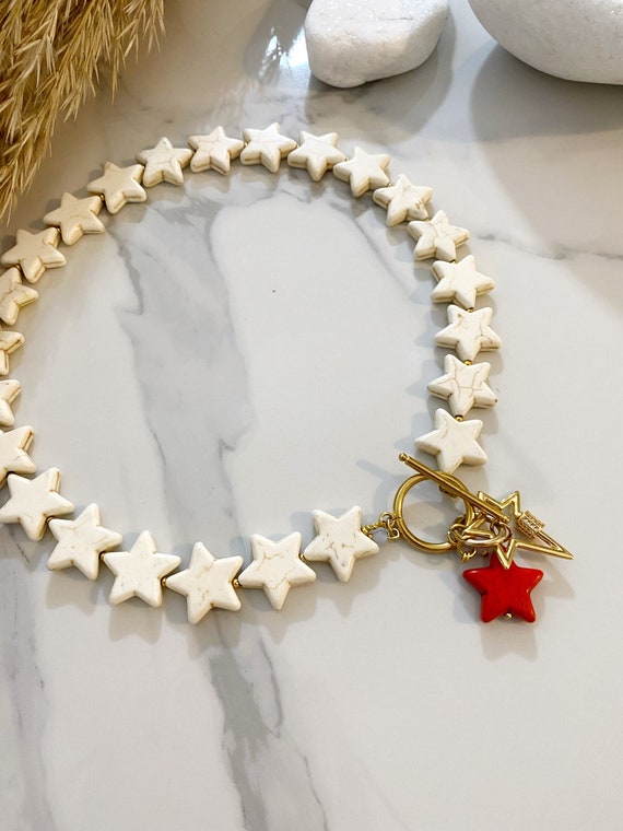 【KOOLOSET】Star Beads Necklace (handmade) Amazon.com: Yocoyee Lovely Y2K Beaded Choker Necklace Star