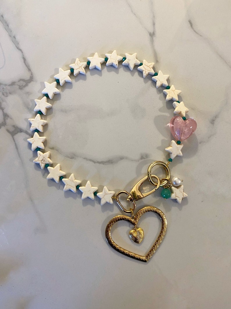 Large heart necklace, y2k necklace with stars, chunky statement necklace, giant huge heart necklace, aesthetic 90s inspired jewelry image 5