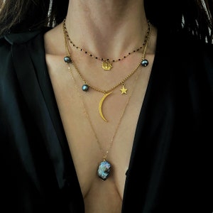 Black baroque pearl pendant, baroque pearl pendant necklace, real pearl necklace, big irregular pearl necklace, pearl charm necklace