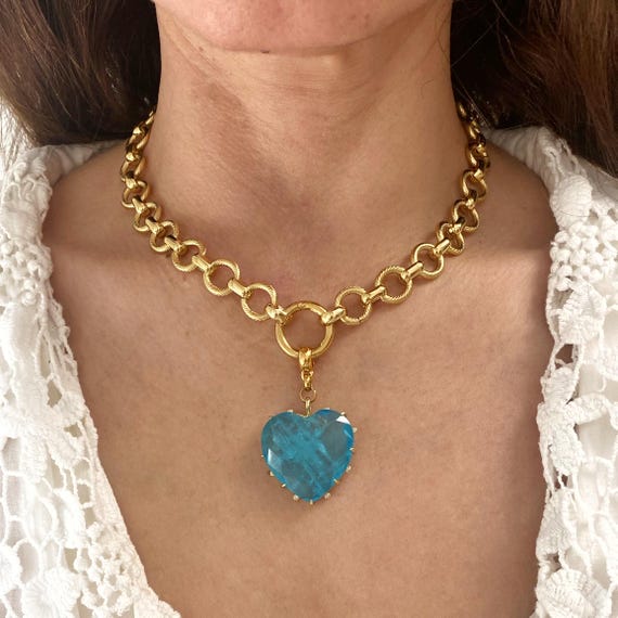 Collana con ciondolo a cuore con strass - Gioielli - Collane - di K