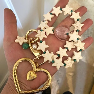 Large heart necklace, y2k necklace with stars, chunky statement necklace, giant huge heart necklace, aesthetic 90s inspired jewelry image 3