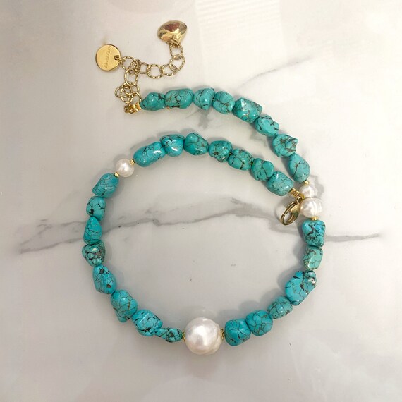 Boho turquose necklace/ turquose jewelry/ sterlng slver | Etsy