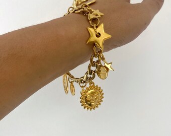 ❤Celestialさま❤2025年Bracelet❤❤❤✨️ Moon Star Charms Bracelet, Gold Tone Multi Charm Bracelet