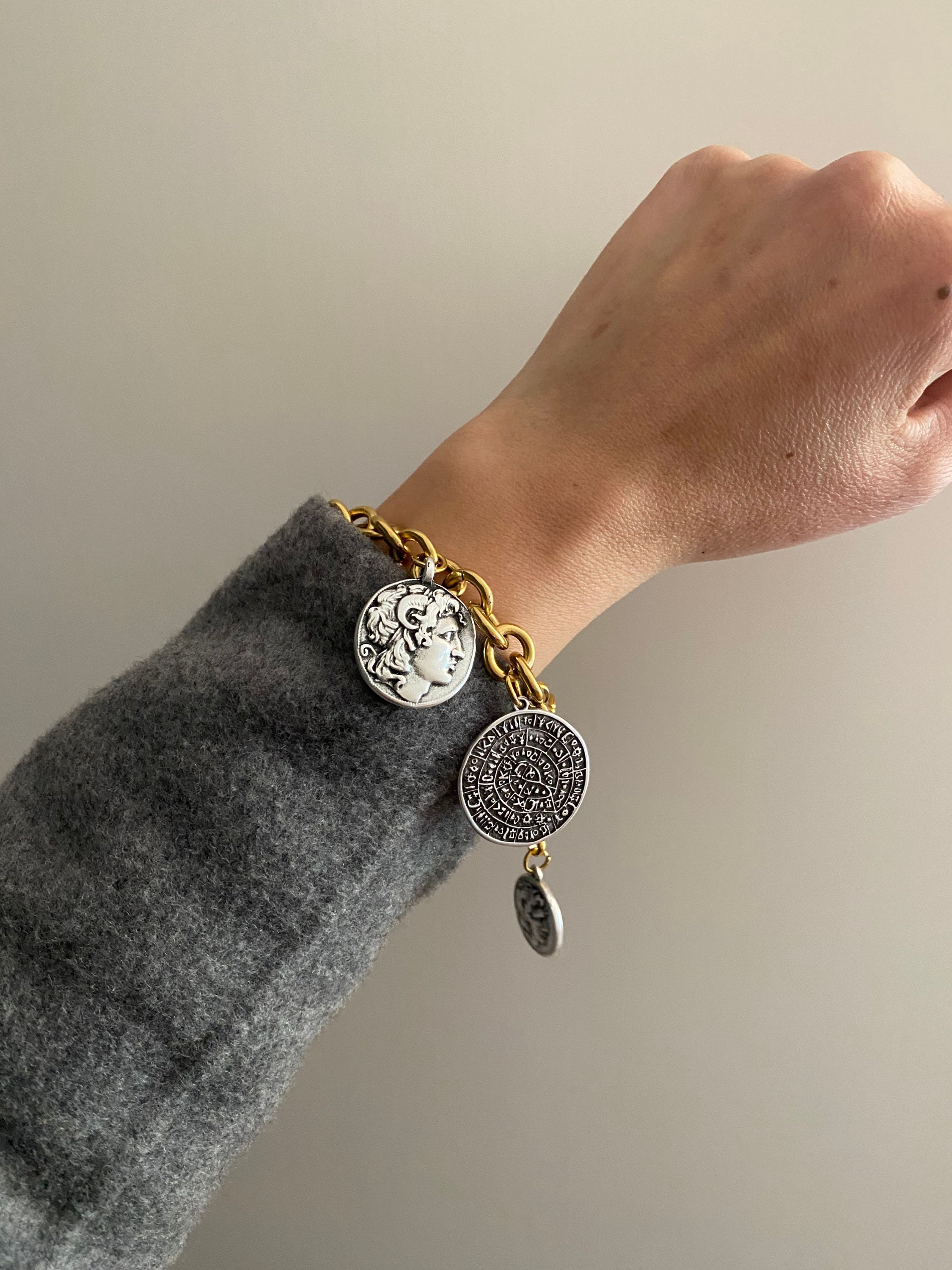 Vintage Greek Coin Bracelet from the 1960's - Ruby Lane