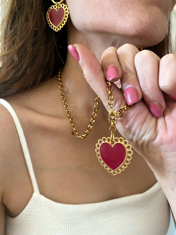 Heart Lariat Necklace, 14k Gold Plated Pave Diamond CZ .925 Sterling S –  KesleyBoutique