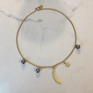 Pendentif perle baroque noire, collier pendentif perle baroque, collier perles véritables, gros collier perles irrégulières, collier breloque perle image 3