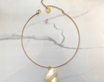 Collier collier coquillage, collier pendentif coquillage naturel, noyau de sirène, bijoux d'été, bijoux de fête, bijoux de plage chic