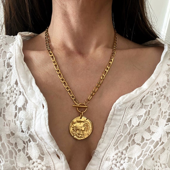 Large Chunky Gold Link Necklace | Big Acrylic Chain Necklace - Gold Color  Big Chunky - Aliexpress