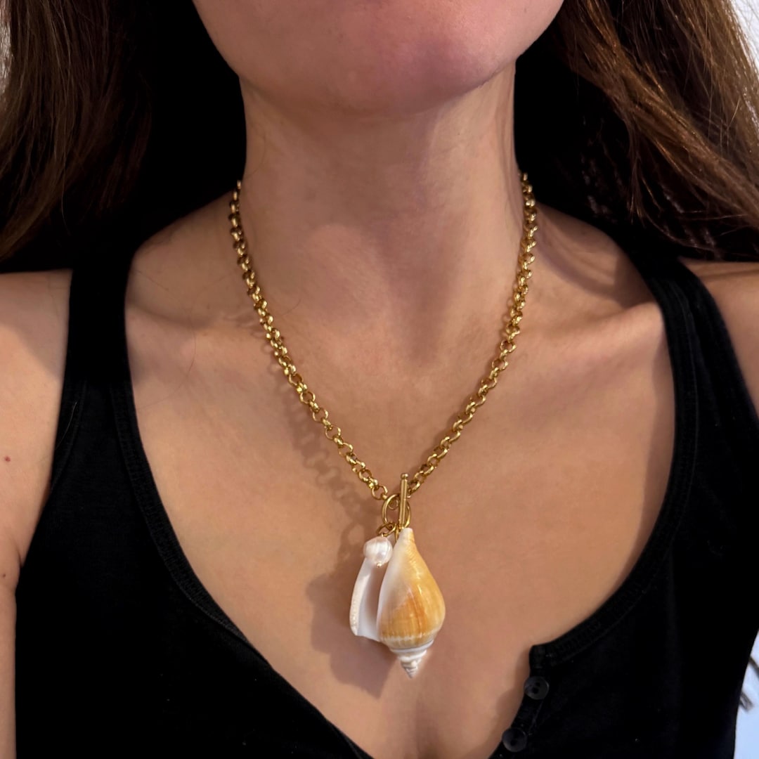 Shell Neckless Shell Pendant Necklace, Sea Shell Jewellery - Etsy