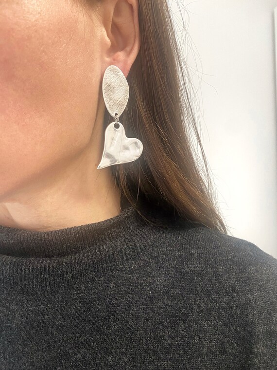 3 Paia Acciaio inossidabile di orecchini da donna, a catena lunga, gioielli,Orecchini pendenti a forma di cuore in argento sterling, lunghi, a catena da donna con nappe,stelle e luna