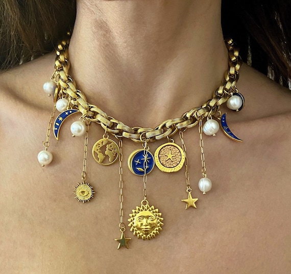 Mystic Moon Necklace Gold – Bossa Jewels