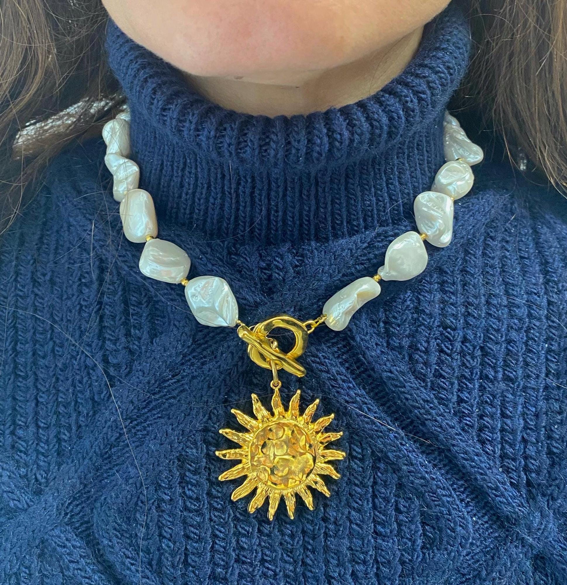 [DOL] 韓国☆Sunny weather necklace Sun Pendant Necklace, Sun Pendant Yellow Gold - Etsy