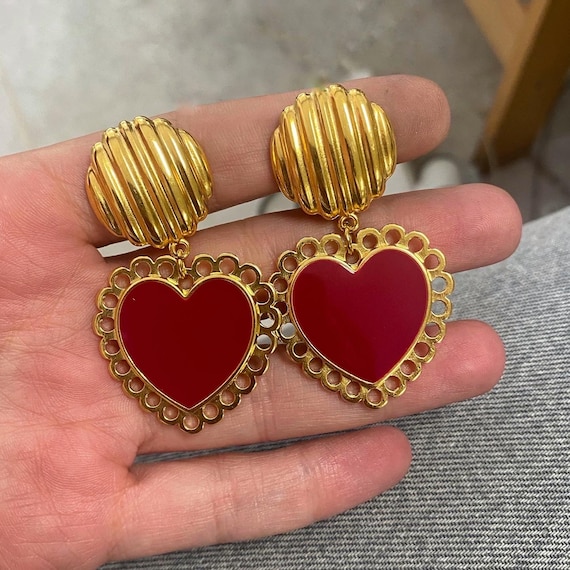 Boucles D'oreilles Fantaisie Vintage - En Parfait état Avec Légères Traces D'usage