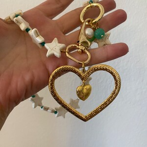 Large heart necklace, y2k necklace with stars, chunky statement necklace, giant huge heart necklace, aesthetic 90s inspired jewelry image 7