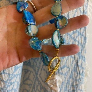 Irregular Shell Necklace, Turquoise Large Shells Necklace, Chunky ...