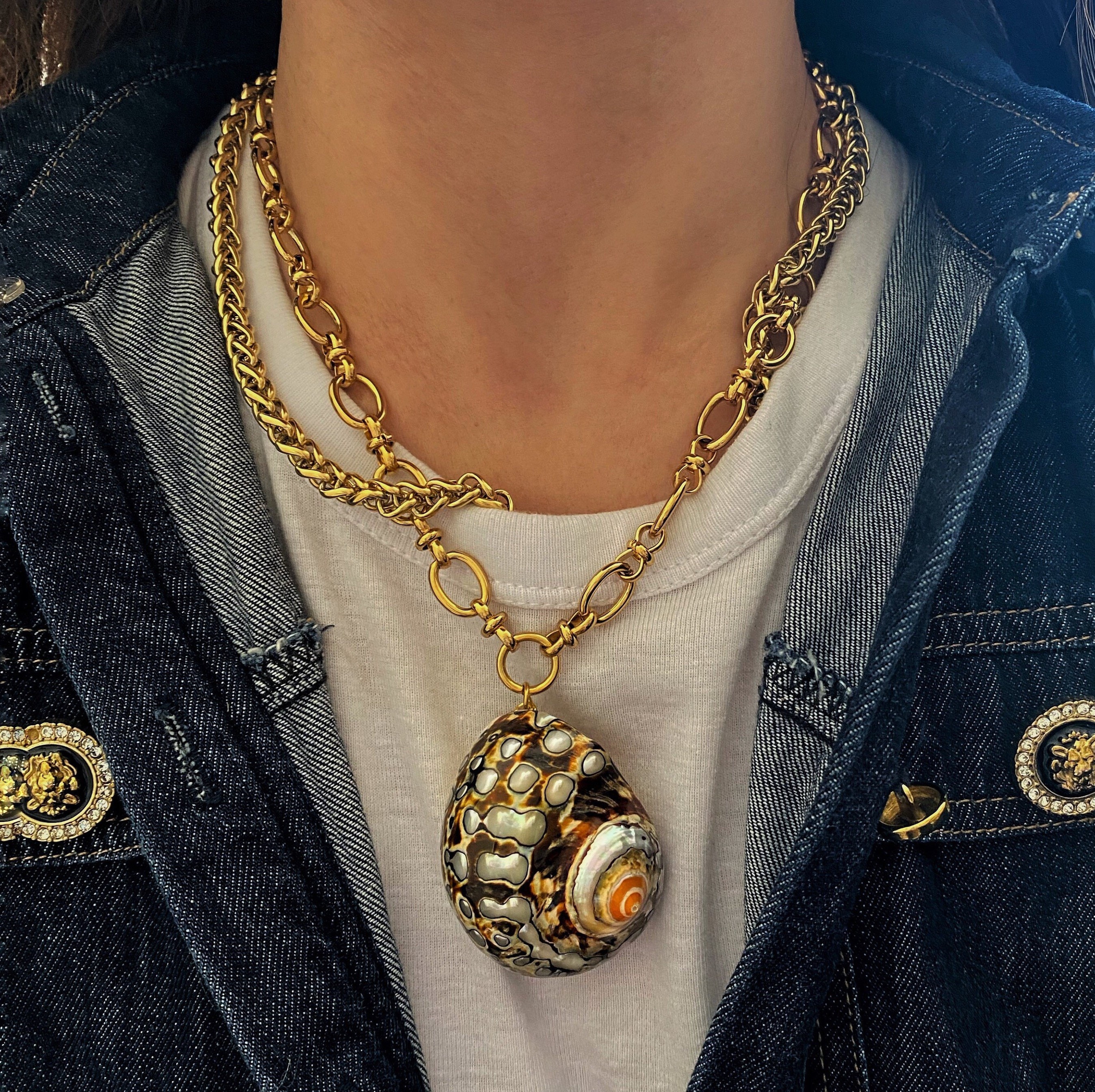 Large Shell Pendant Necklace, Giant Huge Shell Necklace 