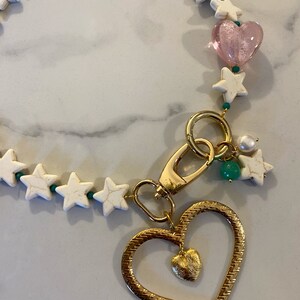 Large heart necklace, y2k necklace with stars, chunky statement necklace, giant huge heart necklace, aesthetic 90s inspired jewelry image 8