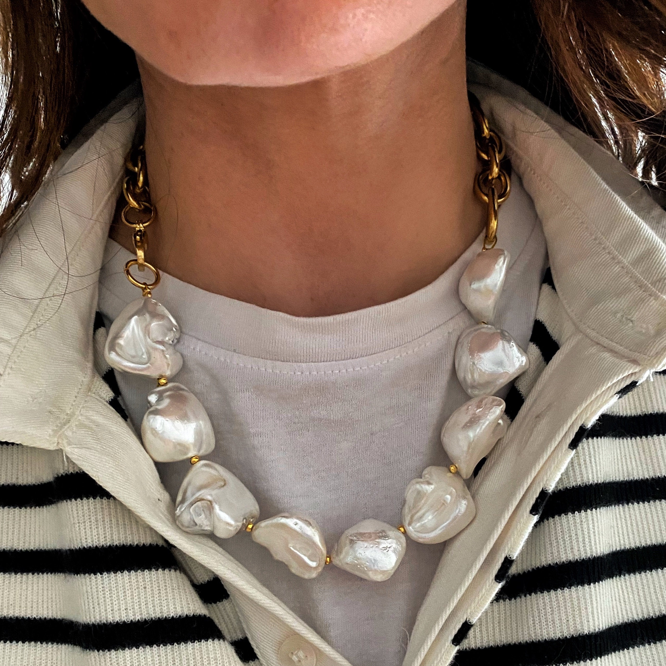 Pearl sale heavy necklace