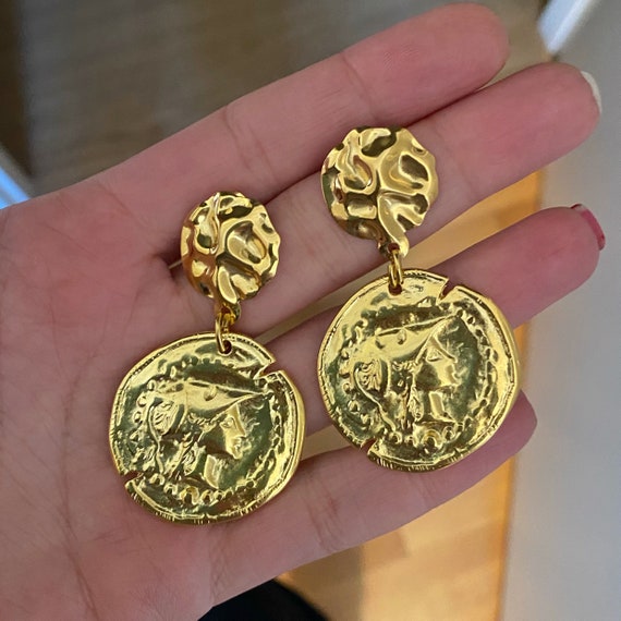 Greek coin earrings sale
