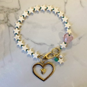 Large heart necklace, y2k necklace with stars, chunky statement necklace, giant huge heart necklace, aesthetic 90s inspired jewelry image 2