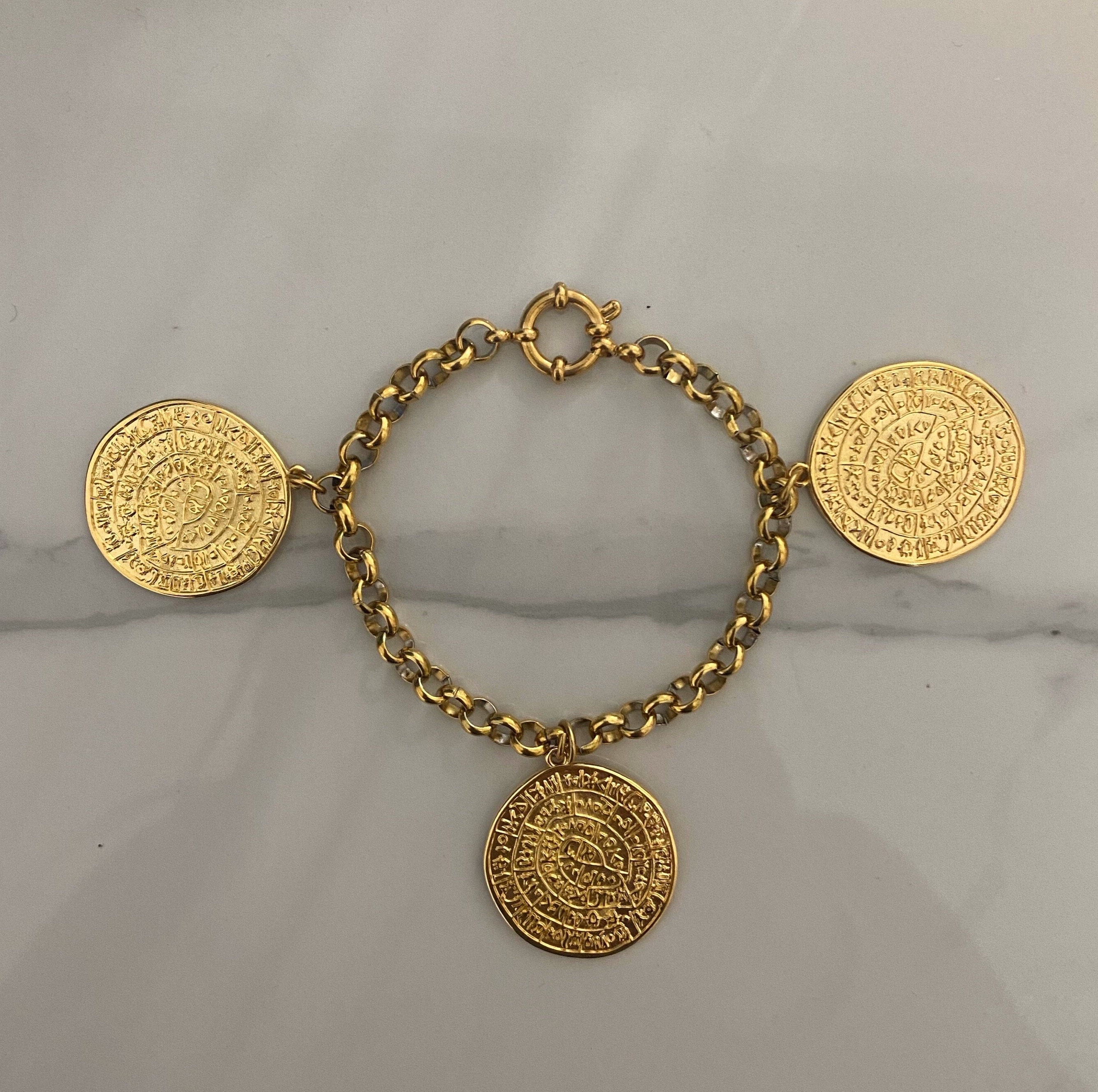 Vintage Greek Coin Bracelet from the 1960's - Ruby Lane